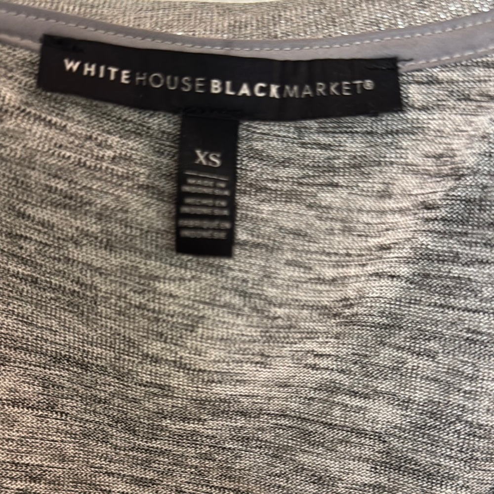 Silver Metallic V-Neck Top - Picture 2 of 3